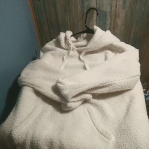Old Navy White Fuzzy Hoodie